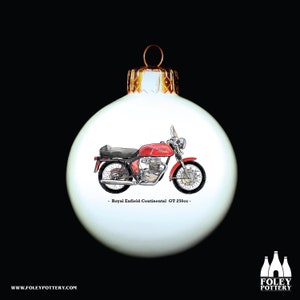 CMC: Royal Enfield Continental - Vintage Motorrad - Inspiriert - Illustriert - Tribut - Fine Bone China - Kugel