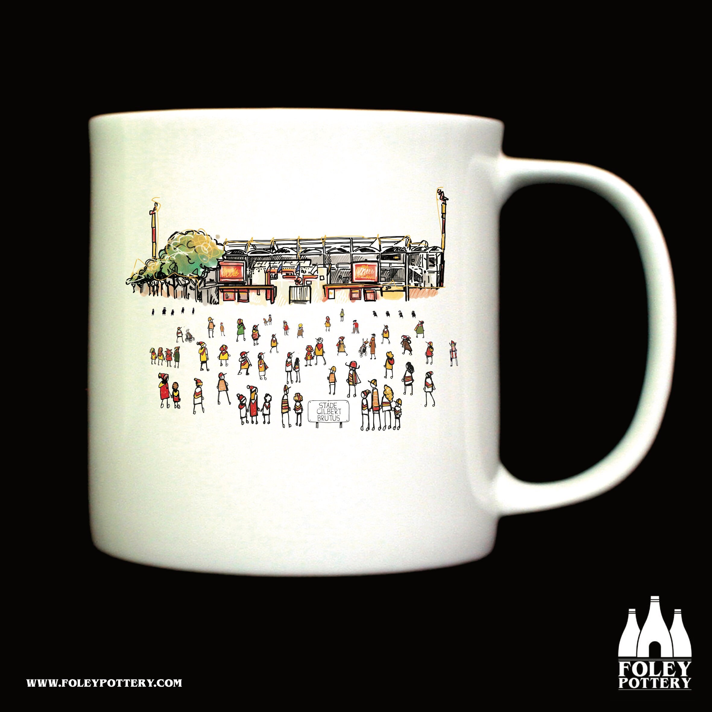 RS: Catalan Dragons - MatchDay@Stade Gilbert Brutus - Rugby Stadium - Illustrated - Tribute  - Fine bone china - Pint Mug