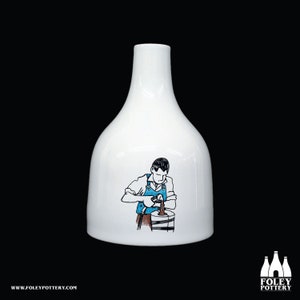 PW: Casting, Pottery worker, Potteries, Cartoon, Stoke On Trent, Inspired, illustrated - Fine bone china Bottle Kiln