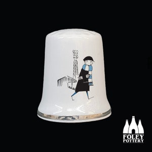 FCF: Manchester City FC - Football supporter - Football scarf - Inspired - Tribute - Fine bone china Thimble
