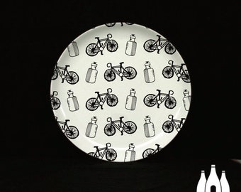 DDL: Cycling, Bicycle, Cycle, Bike, Cyclist, Doodle - Inspired - ( Illustrated ) - Fine bone China Plate