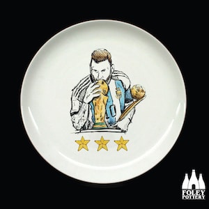 FFC, Argentina, World Cup Winner, illustrated,  inspired, Tribute - Fine Bone China Plate