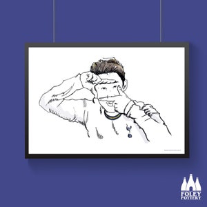 FFC: Tottenham Hotspur FC - Son Hueng-min - 100 PL goals - Striker - Captain - Icon - Illustrated - Inspired - Tribute - Fine Art Print