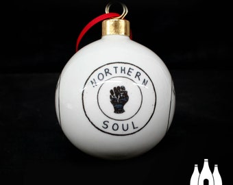 NS: Northern Soul - Scooter - Vespa, Mods, Music, Illustrated - ( Inspired ) -  Tribute - Fine bone China Bauble