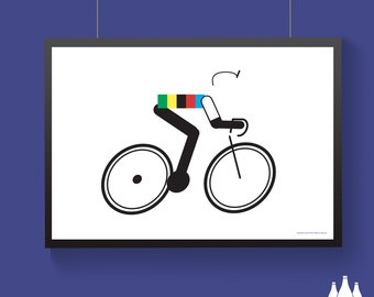 V: Velo - Cycling  - World Champion - Tour de France - Vuelta - Giro D'Italia - ( Inspired ) - Fine Art Print