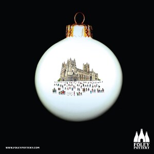 C: Canterbury Cathedral, Inspired, illustrated, Tribute - Fine Bone China Bauble
