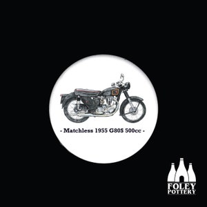 CMC: Matchless 1959 G80S 500cc Single - Classic Motorbike - Inspired - Illustrated - Tribute - Ceramic coaster