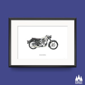 CMC: Norton 1955 ES2 500cc Single - Classic Motorbike - Inspired - Illustrated - Tribute - Fine Art Print
