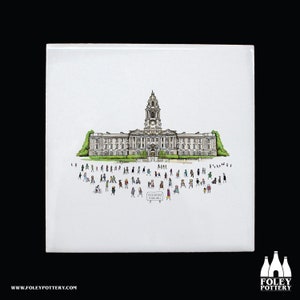 TH: Stockport Town Hall, England, Inspired, illustrated, Tribute  - Decorative Ceramic Tile