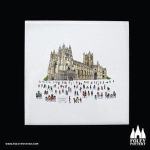 C: Canterbury Cathedral, Inspired, illustrated, Tribute - Decorative Ceramic Tile