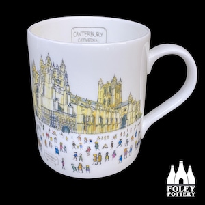 C: Canterbury Cathedral, Inspired, illustrated, Tribute  Fine bone china Mug