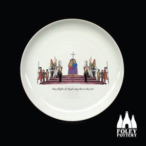 COM: HM Queen Elizabeth II, Lying-in-State, Westminster Hall, Catafalque, Commemorative, Tribute, Fine bone China Coupe Plate, Boxed
