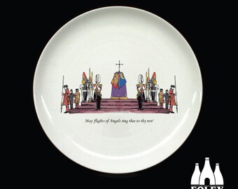 COM: HM Queen Elizabeth II, Lying-in-State, Westminster Hall, Catafalque, Commemorative, Tribute, Fine bone China Coupe Plate, Boxed