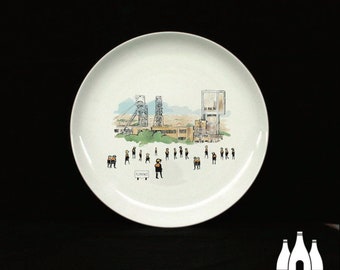 COL: Florence Colliery - North Staffordshire - WorkDay@ - Longton - Head Frame - Illustrated - Tribute - Fine Bone China Plate