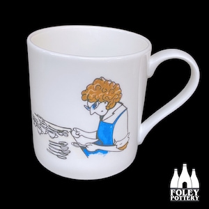 PW: Bruñido, Ceramista, Alfarerías, Dibujo animado, Stoke On Trent, Inspirado, Ilustrado - Taza de porcelana fina