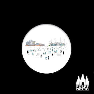 FFG: Manchester City FC - MatchDay@MaineRoad/Etihad - Then &#39;n Now - Stadium - Illustrated - Ceramic Coaster