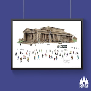 PL: Liverpool St Georges Hall, Liverpool, England, Inspired, illustrated, Tribute - Fine Art Print