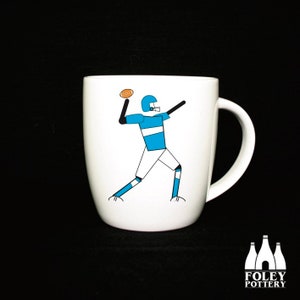 P: Fútbol americano - inspirado - (Caricatura ilustrada) - Taza de porcelana fina