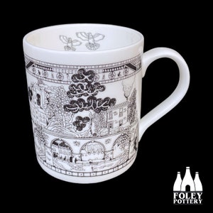 WP: Willowry Pattern, Illustrated Tribute, Minton & Lowry Inspired, Fine Bone China Mug