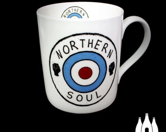 NS: Northern Soul, Mod Target, inspired, illustrated  - Tribute - fine bone china Mug
