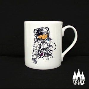 SP: Space - Astronaut - NASA - Inspired - ( Illustrated ) - Tribute - Fine bone China Mug