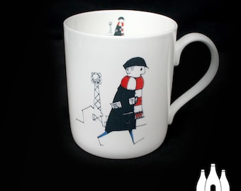 STK: Stoke City FC -  Flat Cap Fan  - Stoke On Trent -  - Fine Bone china Mug
