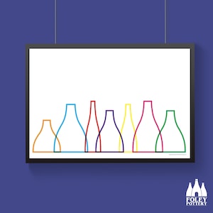 BK: Stoke On Trent - Bottle Oven - Bottle Kiln - potteries - Illustrated -  ( Inspired ) - Fine - Art Print