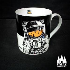 SP: Astronauta, Espacio, Apolo 11, inspirado, ilustrado - Homenaje - Taza de porcelana fina