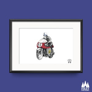 MRL: John Surtees - MV AUGUSTA 500/4 - World champion on two & four wheels - Racing Legend - Illustrated - Tribute - Fine Art Print