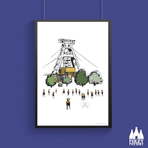 COL: Hem Heath, Colliery, Coal Mine, Stoke on Trent, Trentham, Inspired,  Illustrated - Fine Art Print