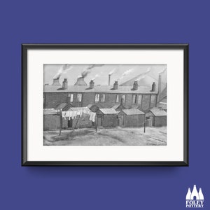JF: Potteries Wash Day - Stoke-on-Trent - Terraced Houses - Northern Art - Illustrated - Inspired - Tribute - Fine Art Print