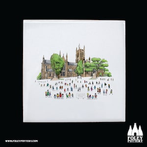 C: Worcester Cathedral, Inspired, illustrated, Tribute - Decorative Ceramic Tile