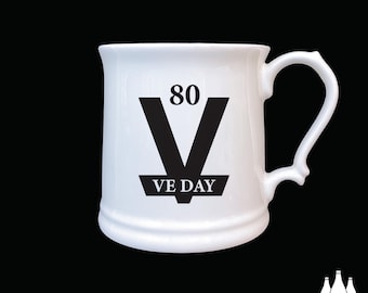 COM: Victory in Europe Day (VE Day) - 80th Anniversary - Illustrated - Commemorative,  - Fine Bone China Mug