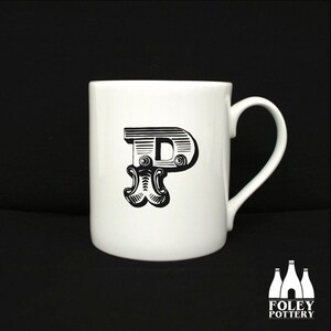 ALPH: P - Alfabeto - Letra - Inspirado - Ilustrado - Homenaje - Taza de porcelana fina