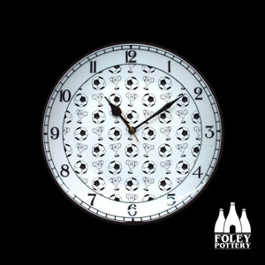 DDL: Football - Soccer - Trophy - Doodle - Inspired - Illustrated - Fine Bone China - Clock