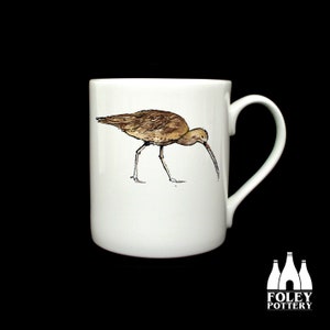 B: Curlew, Birds, bird - Wildlife - Inspired - ( Illustrated ) - Fine Bone china Mug