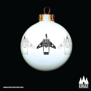 APC: Sea Vixen, Jet Fighter, Aeroplane, Aviation, Inspired, illustrated - Tribute - Fine bone China Bauble