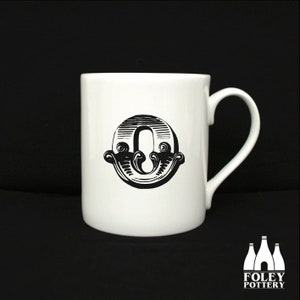 ALPH: O - Alfabeto - Letra - Inspirado - Ilustrado - Homenaje - Taza de porcelana fina