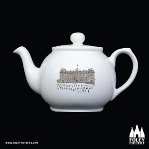 TH: Hanley Town Hall, Stoke on Trent, England, Inspired, illustrated, Tribute  Fine Bone China Bottle  - Tea Pot