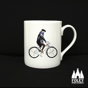 FCC: Scunthorpe, Football, Flat Cap Fan, Cyclist, illustrated,  inspired, Tribute - Fine Bone China Mug