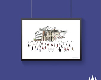 FFG: Wrexham AFC - MatchDay@TheRacecourse - Stadium - Illustrated - Inspired - Tribute - Fine Art Print