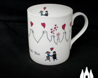 VAL: Valentines - Stoke City FC -  Stoke On Trent -   - ( illustrated ) - Fine Bone China  - Mug