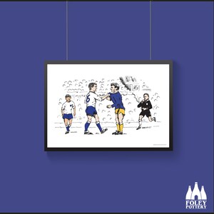 FFC: Tottenham Hotspur -  Leeds UTD - Dave Mackay - Billy Bremner ( Inspired ) - Illustrated - Tribute - fine - Art Print
