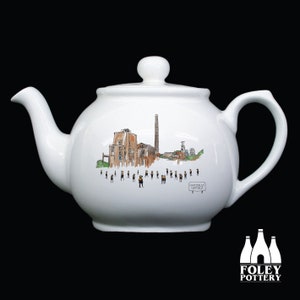 COL: Chatterley Whitfield Stoke Staffordshire Coal mine Fun Illustrated Inspired Tribute Fine Bone China Tea Pot image 1