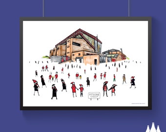 FFG: Aberdeen FC - MatchDay@Pittodrie - Stadium - Illustrated - Inspired - Tribute - Fine Art Print