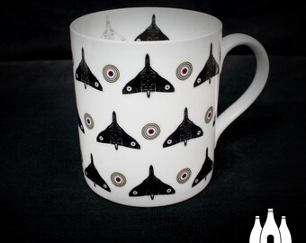 APC: Avro Vulcan - Aircraft - Aeroplane  Illustrated  - inspired  - Tribute - Fine Bone China mug