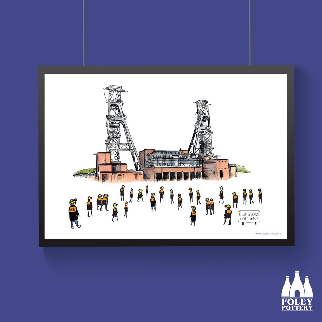 COL Clipstone Colliery Nottingham Coal Mine Illustrated Etsy