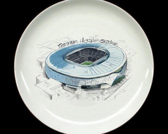 FGDV: Tottenham Hotspur Stadium - Drone View -  - Illustrated - Stadium  -  - Fine Bone China Plate
