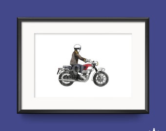 MBC: Triumph Bonneville T120 -  Motorbike - Inspired - ( Illustrated ) - ( Tribute ) - Fine Art Print