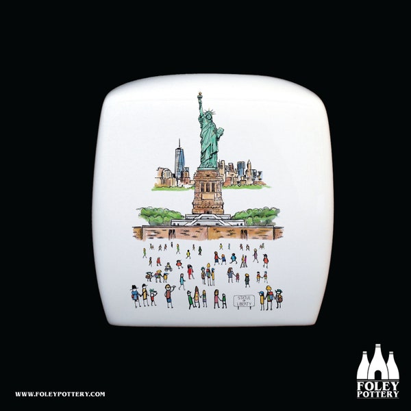 PL : Statue de la Liberté - New York - Inspiré - Hommage - Fine Bone China - Tirelire